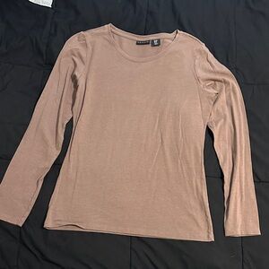 Tahari Soft Brown Long Sleeve Top